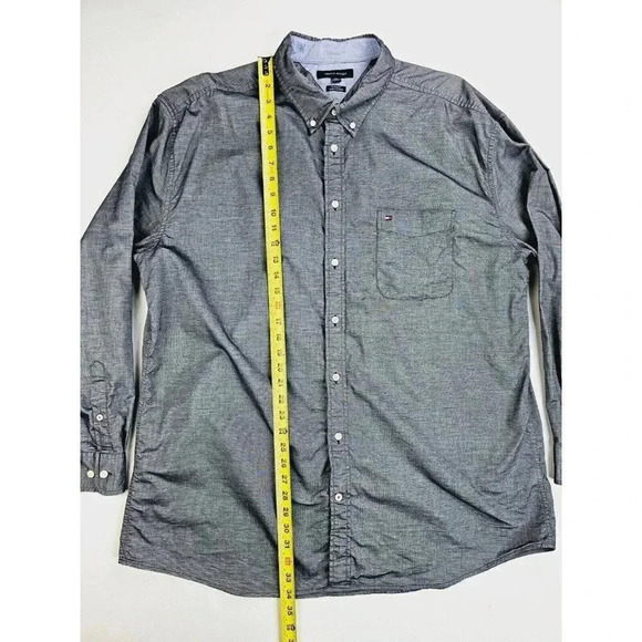 Tommy Hilfiger Classic Fit Size 3XL Men's Charcoal Gray Embroidered Pocket Logo - Picture 8 of 10